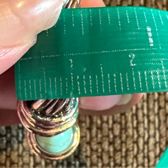 Designer Inspired Chunky Bangle Bracelet Silver Classic Cable Turquoise - Picture 5 of 5